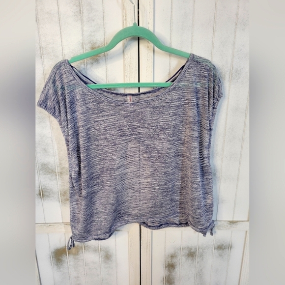 Nwot Free People Tied and True Open Back Top Blue - Picture 2 of 6